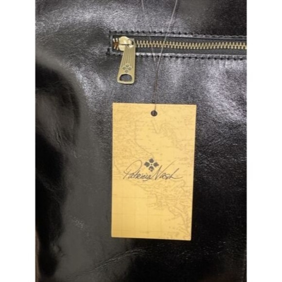 Patricia Nash Tote Bag Danville Colorblock Black British Tan Leather NEW - Picture 7 of 14